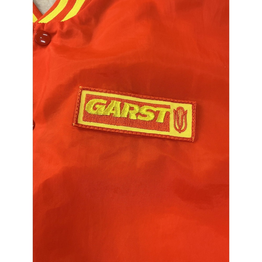 Vintage Swingster Jacket Mens XL Orange Varsity Sherpa Lined Snap Front 80s - Picture 5 of 11